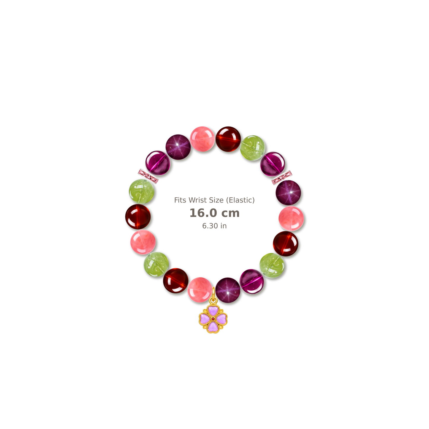 Garnet Kaleidoscope Bracelet mixed crystal bracelet design — alternating beads with evenly spaced accents and reference-style soft shadow