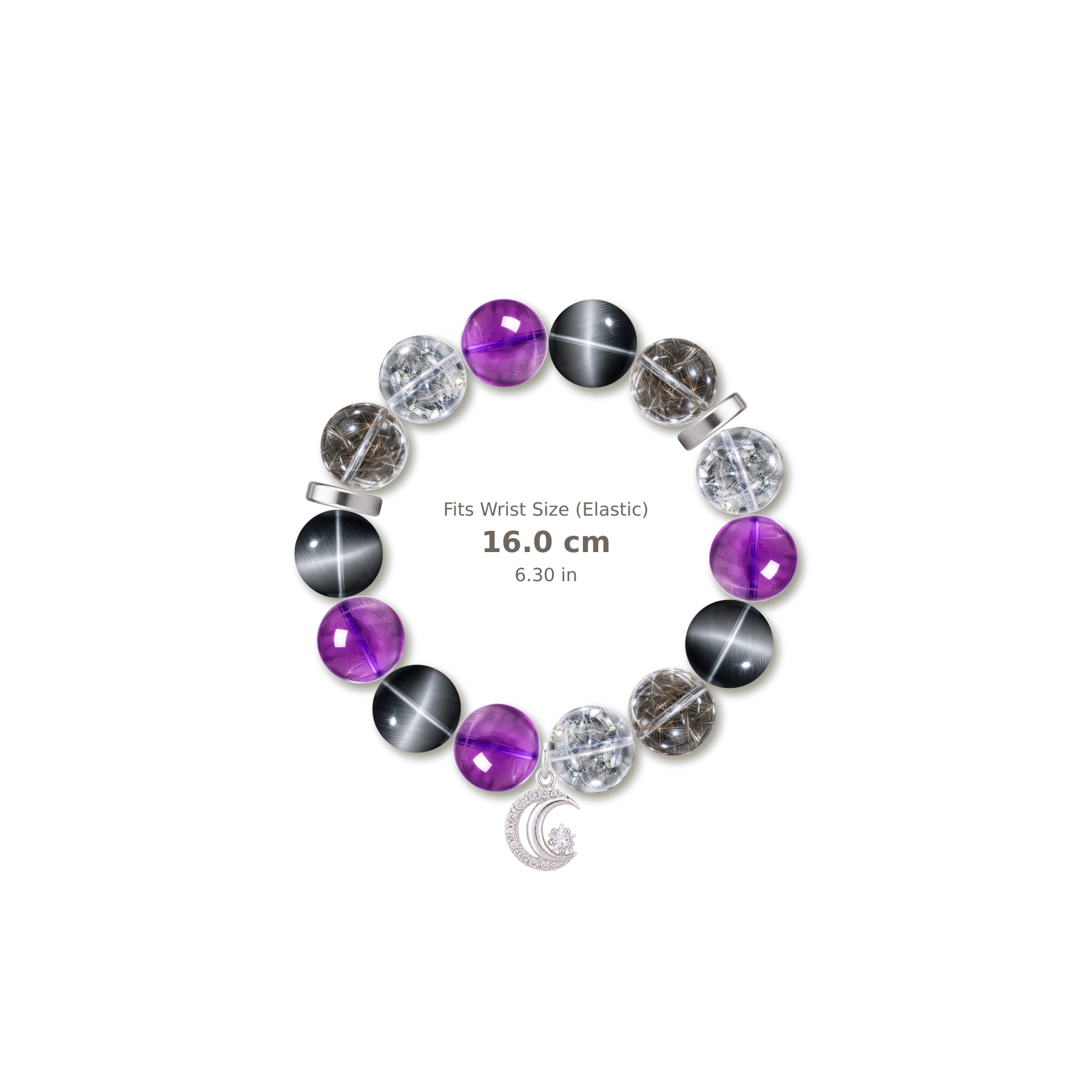 Gentle Wisdom Bracelet mixed crystal bracelet design — alternating beads with evenly spaced accents and reference-style soft shadow