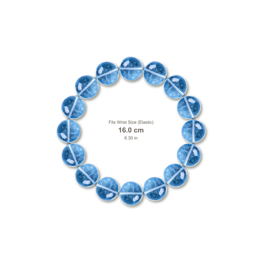 Glacier Aquamarine Bracelet bracelet design — contact spacing 8mm, reference-style soft shadow, no string v9