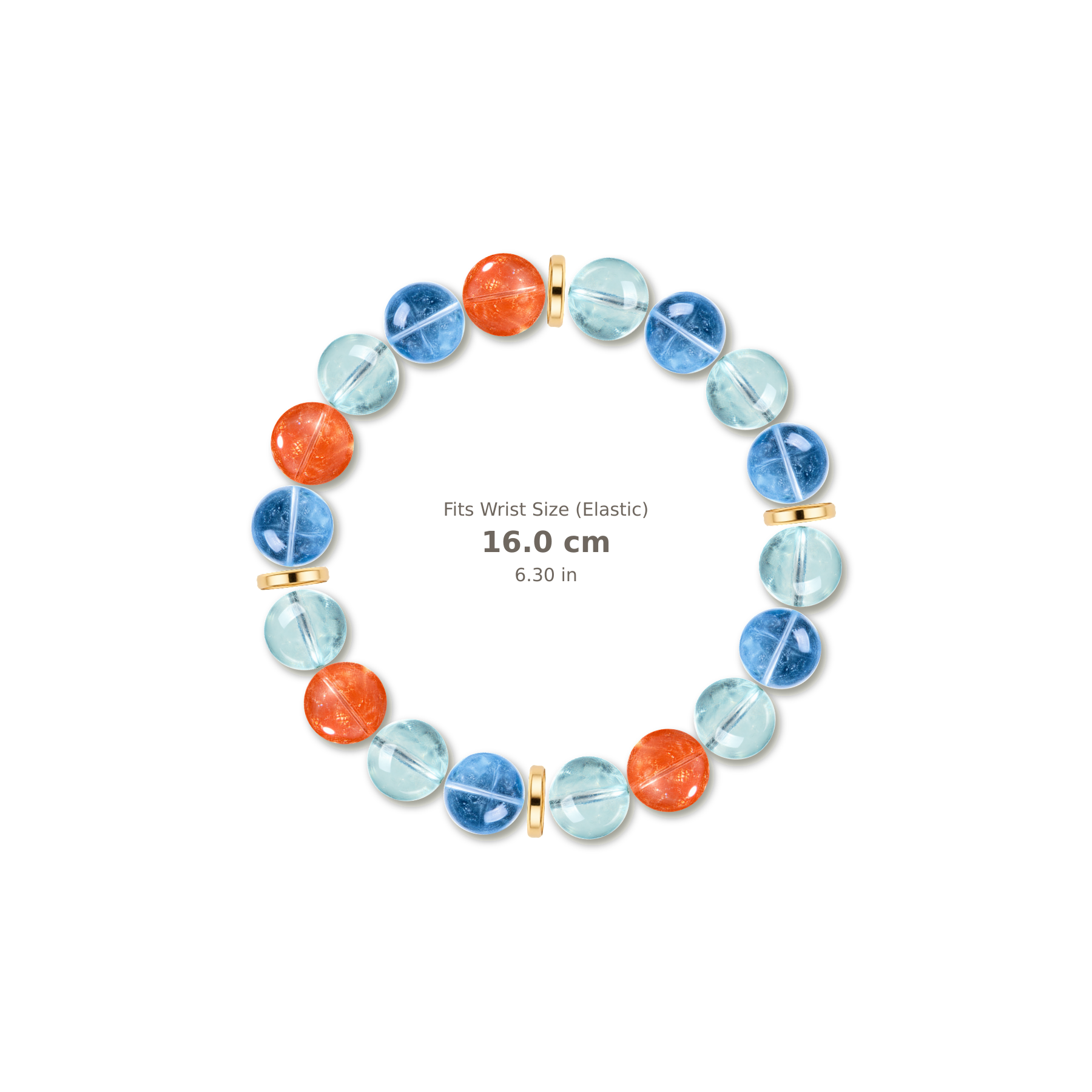Golden Clover Bracelet mixed crystal bracelet design — alternating beads with evenly spaced accents and reference-style soft shadow