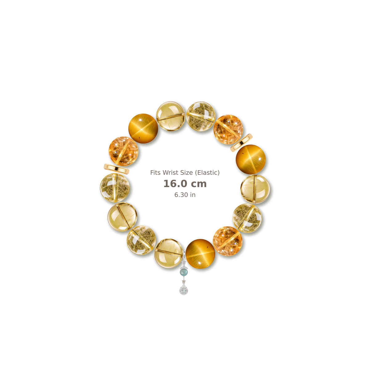 Golden Sunrise Bracelet mixed crystal bracelet design — alternating beads with evenly spaced accents and reference-style soft shadow
