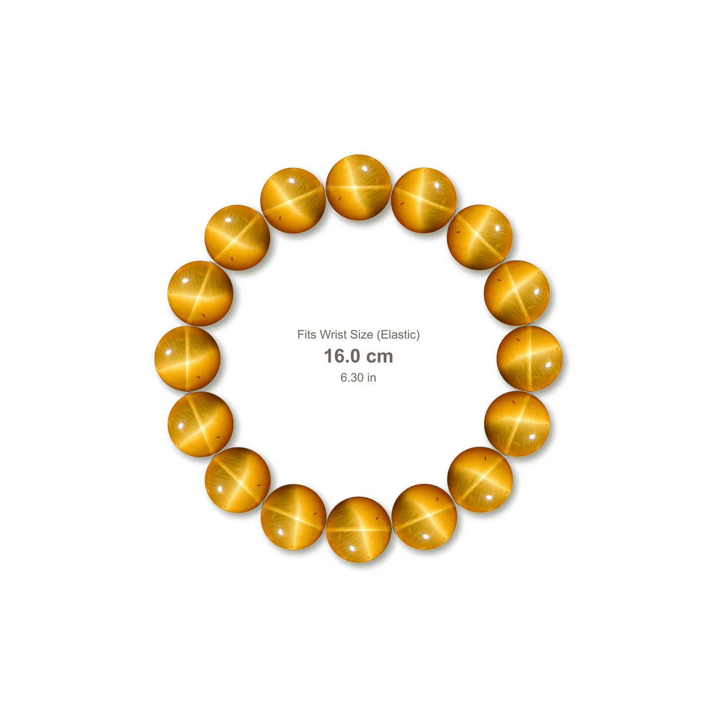 Golden Tiger's Eye Bracelet bracelet design — contact spacing 8mm, reference-style soft shadow, no string v9