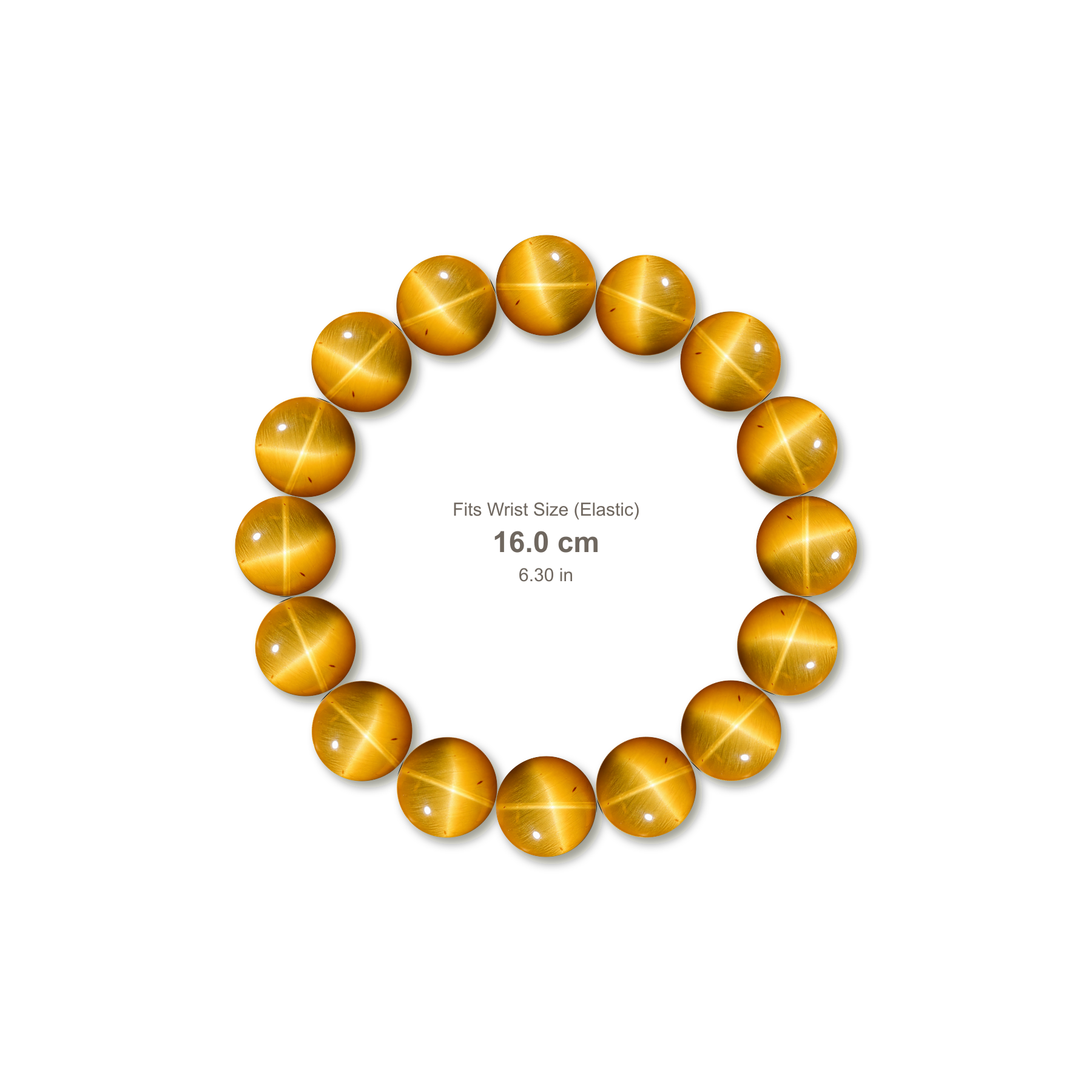Golden Tiger's Eye Bracelet bracelet design — contact spacing 8mm, reference-style soft shadow, no string v9