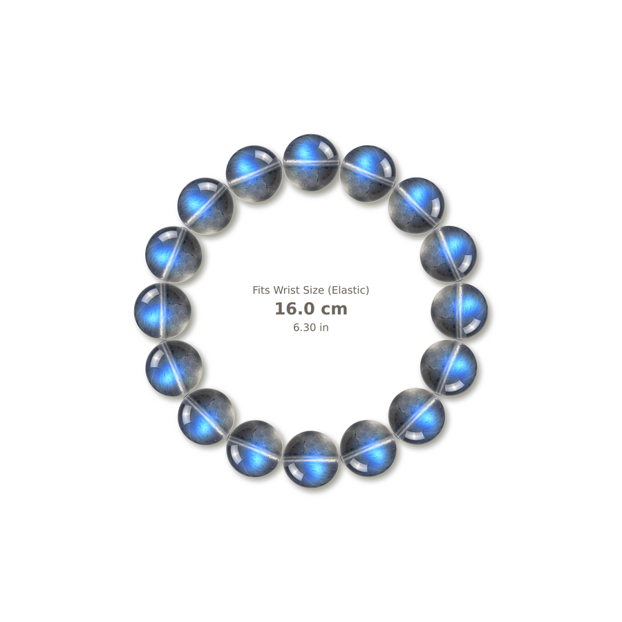 Gray Moonstone Bracelet bracelet design — contact spacing 8mm, reference-style soft shadow, no string v9