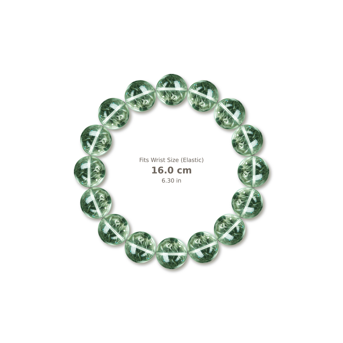 Green Azeztulite Bracelet bracelet design — contact spacing 8mm, reference-style soft shadow, no string v9