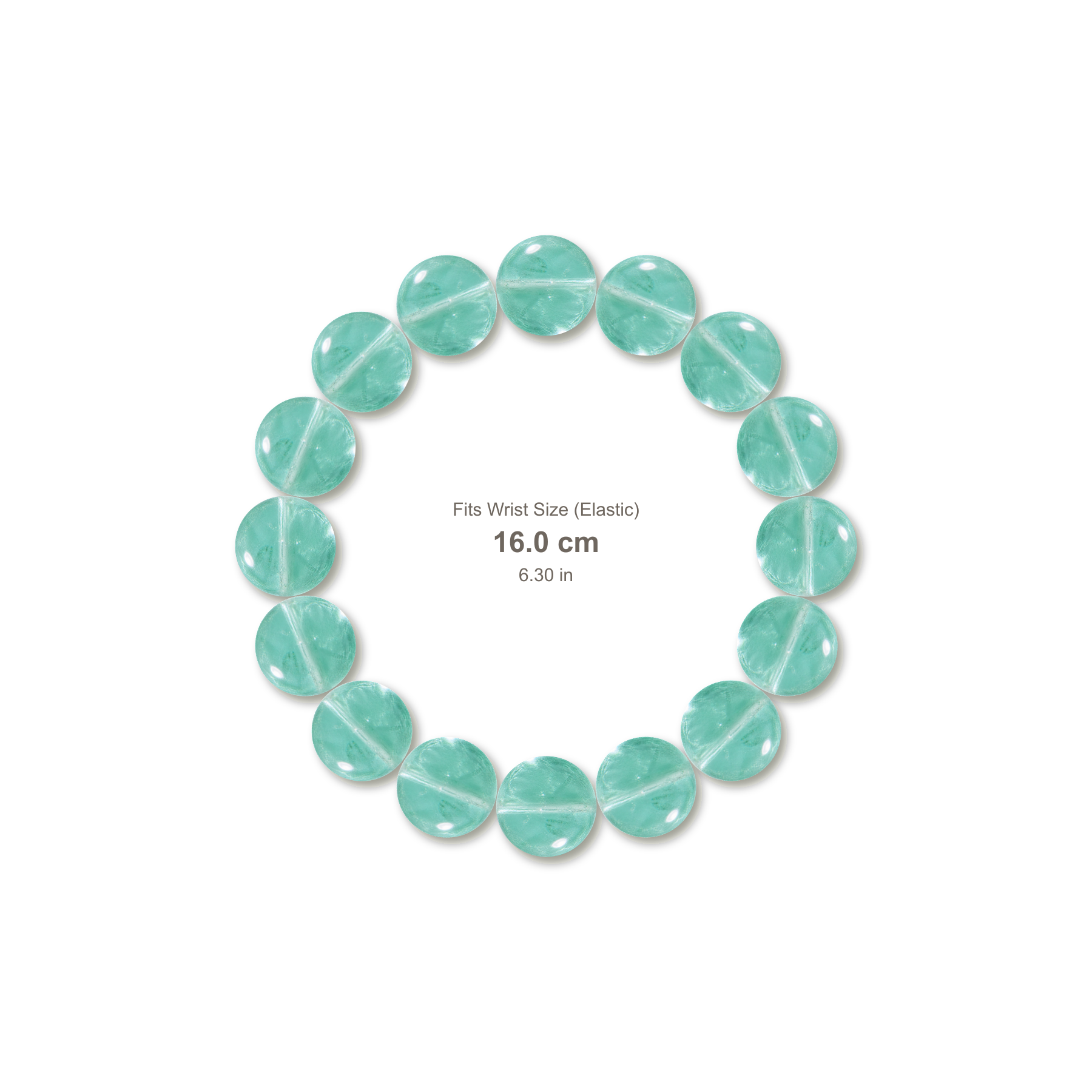 Green Fluorite Bracelet bracelet design — contact spacing 8mm, reference-style soft shadow, no string v9