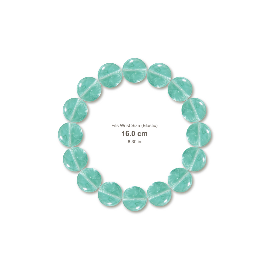 Green Fluorite Bracelet bracelet design — contact spacing 8mm, reference-style soft shadow, no string v9