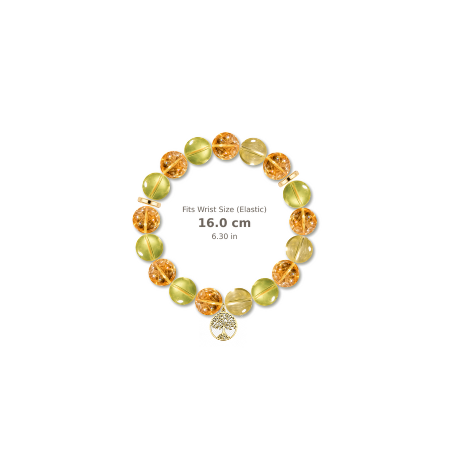Green Fortune Bracelet mixed crystal bracelet design — alternating beads with evenly spaced accents and reference-style soft shadow