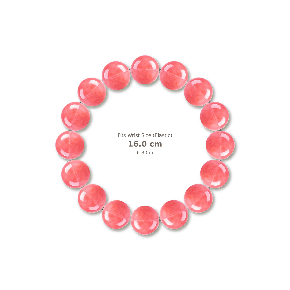 Guava Garnet Bracelet bracelet design — contact spacing 10mm, reference-style soft shadow, no string v9