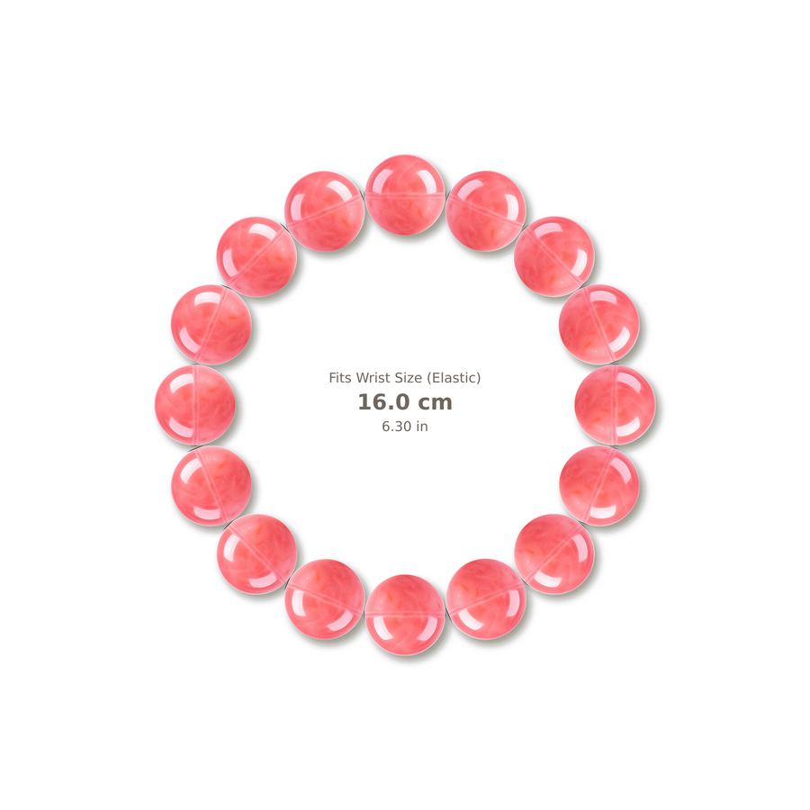 Guava Garnet Bracelet bracelet design — contact spacing 10mm, reference-style soft shadow, no string v9