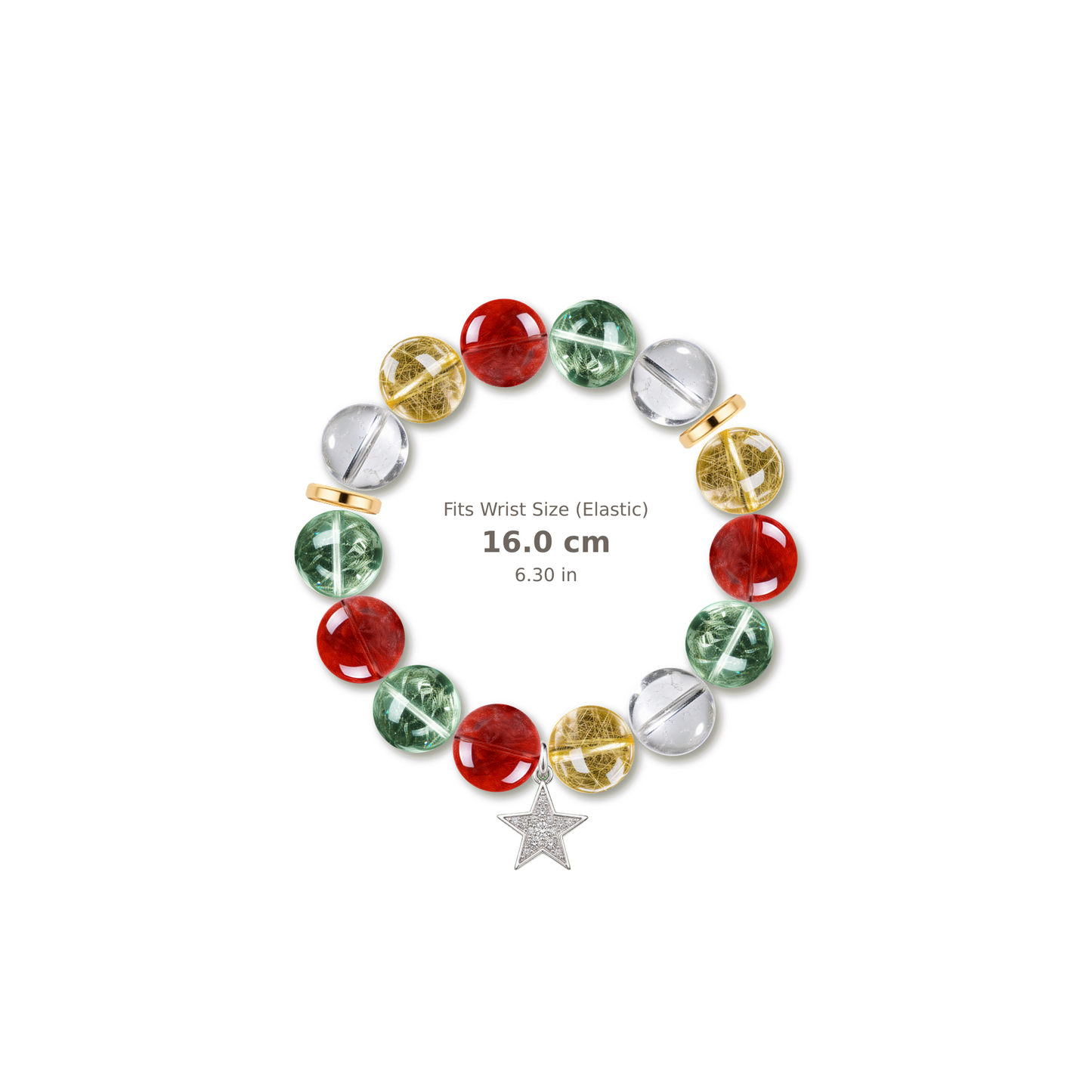 Holiday Sparkle Bracelet mixed crystal bracelet design — alternating beads with evenly spaced accents and reference-style soft shadow
