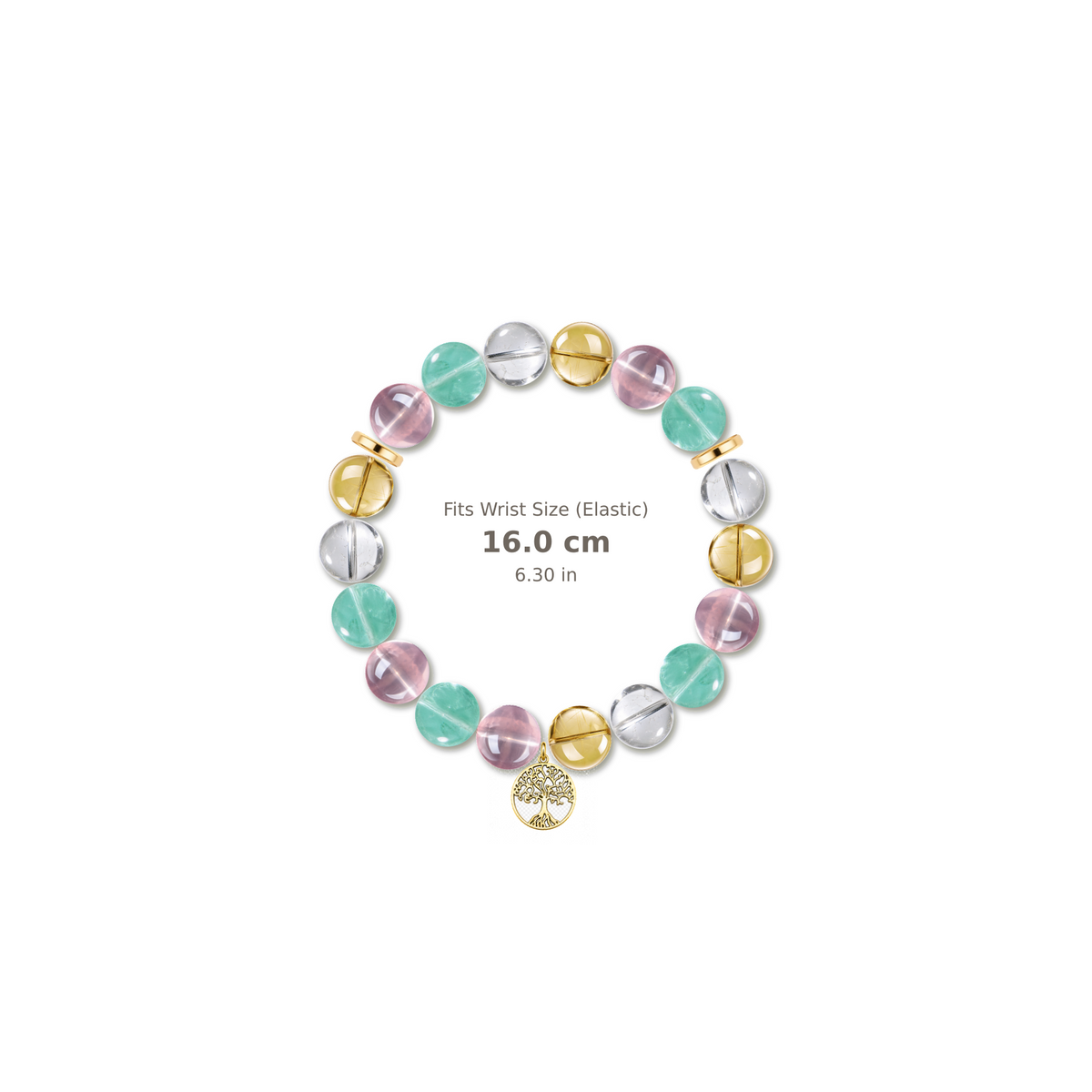 Home Harmony Bracelet mixed crystal bracelet design — alternating beads with evenly spaced accents and reference-style soft shadow
