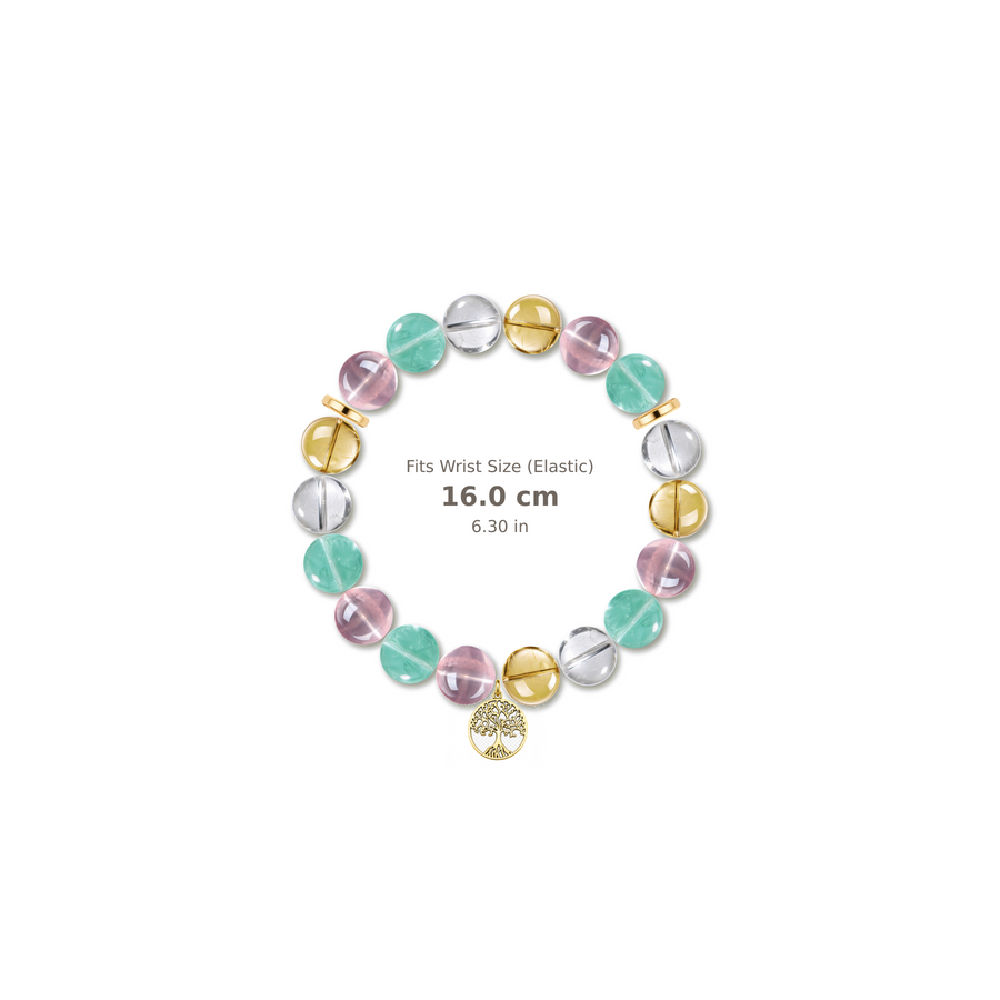 Home Harmony Bracelet mixed crystal bracelet design — alternating beads with evenly spaced accents and reference-style soft shadow