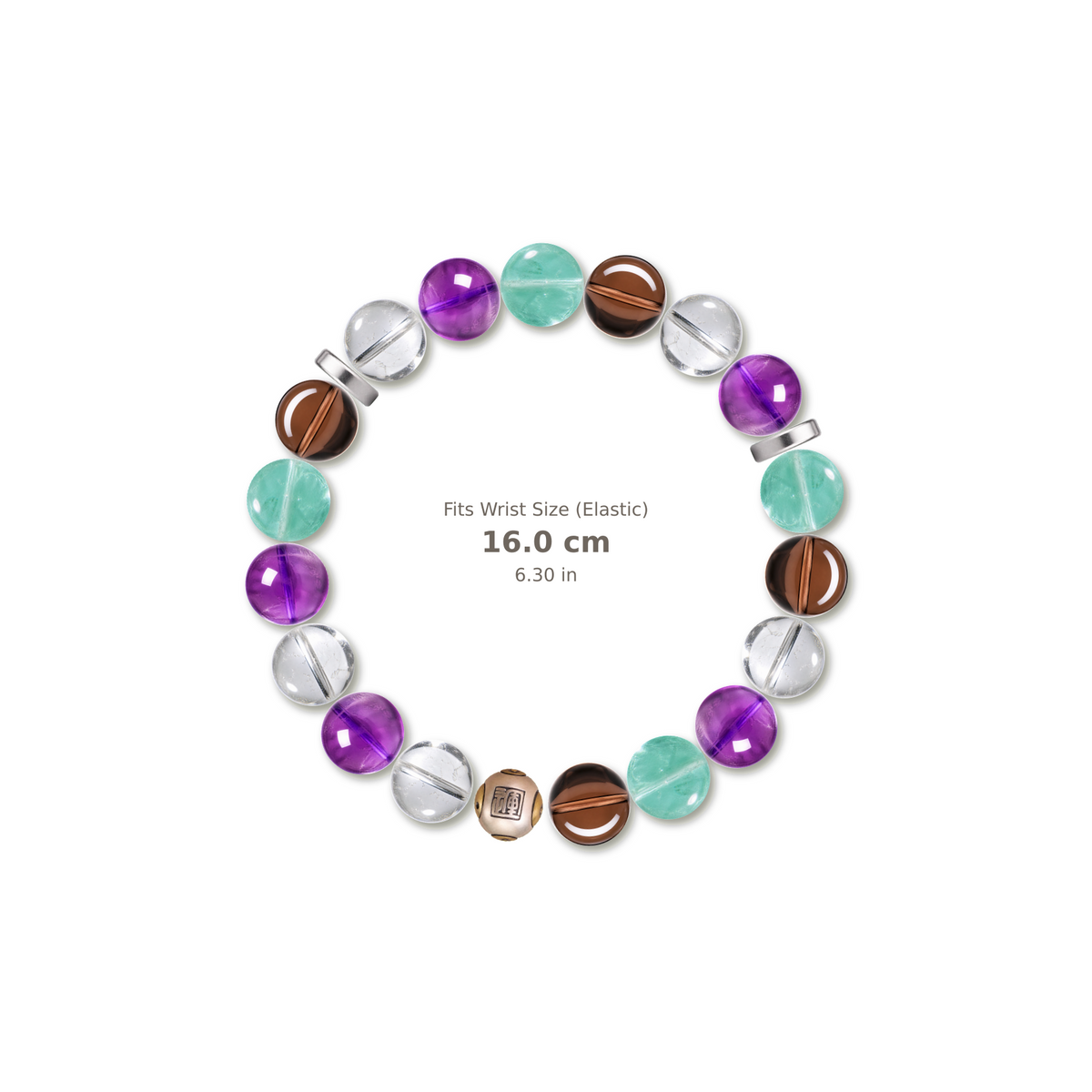 Inner Balance Bracelet mixed crystal bracelet design — alternating beads with evenly spaced accents and reference-style soft shadow