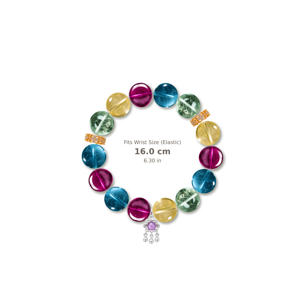 Kindred Colors Bracelet mixed crystal bracelet design — alternating beads with evenly spaced accents and reference-style soft shadow