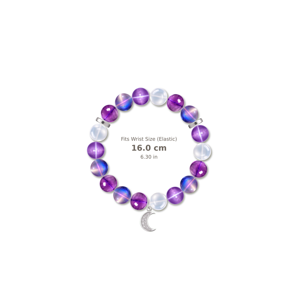 Lavender Pause Bracelet mixed crystal bracelet design — alternating beads with evenly spaced accents and reference-style soft shadow