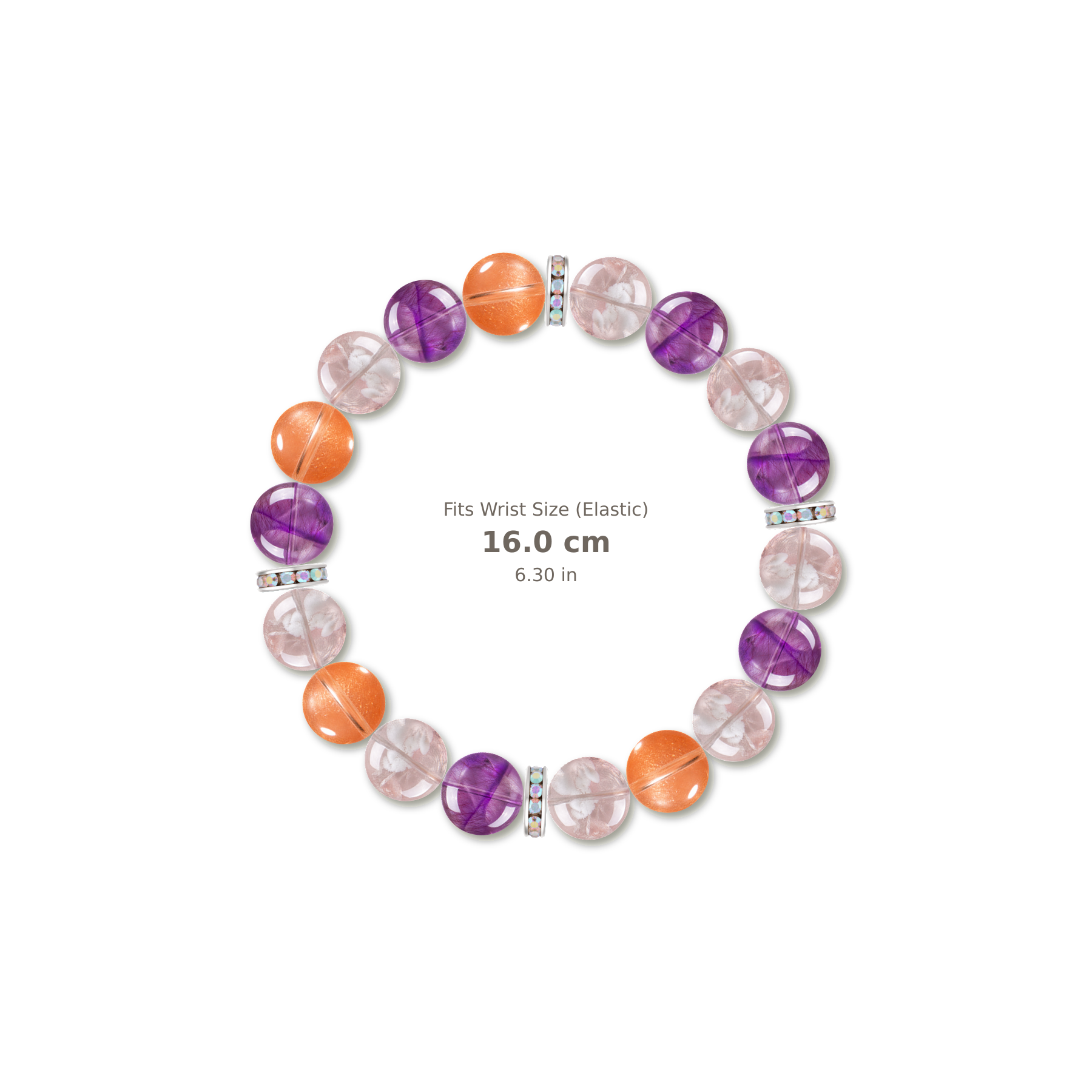 Lively Spirit Bracelet mixed crystal bracelet design — alternating beads with evenly spaced accents and reference-style soft shadow