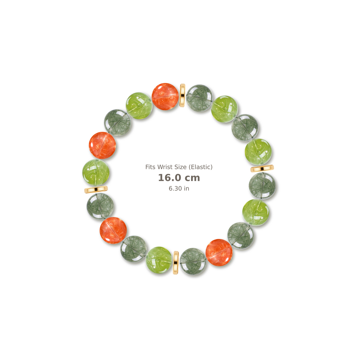 Living Fire Bracelet mixed crystal bracelet design — alternating beads with evenly spaced accents and reference-style soft shadow