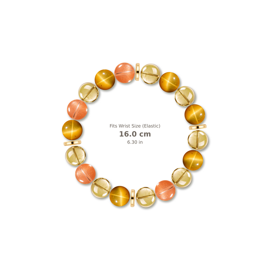 Lucky Horizon Bracelet mixed crystal bracelet design — alternating beads with evenly spaced accents and reference-style soft shadow