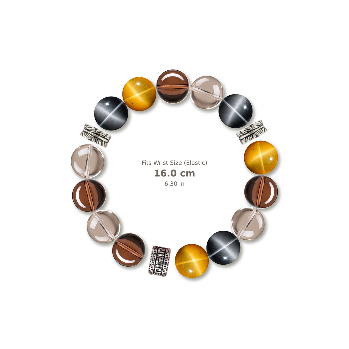 Modern Earth Bracelet mixed crystal bracelet design — alternating beads with evenly spaced accents and reference-style soft shadow