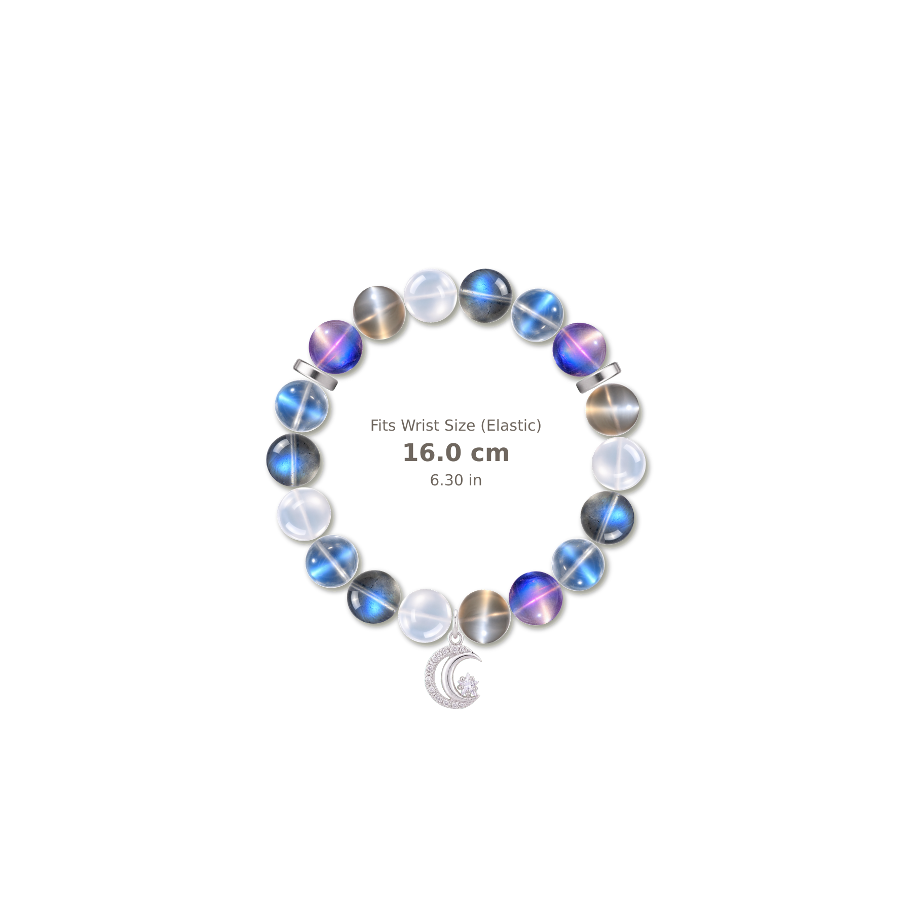 Moonlit Gradient Bracelet mixed crystal bracelet design — alternating beads with evenly spaced accents and reference-style soft shadow