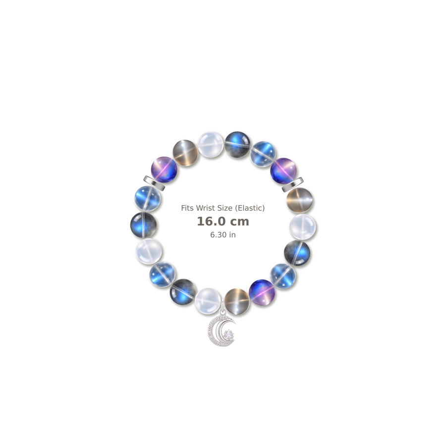 Moonlit Gradient Bracelet mixed crystal bracelet design — alternating beads with evenly spaced accents and reference-style soft shadow