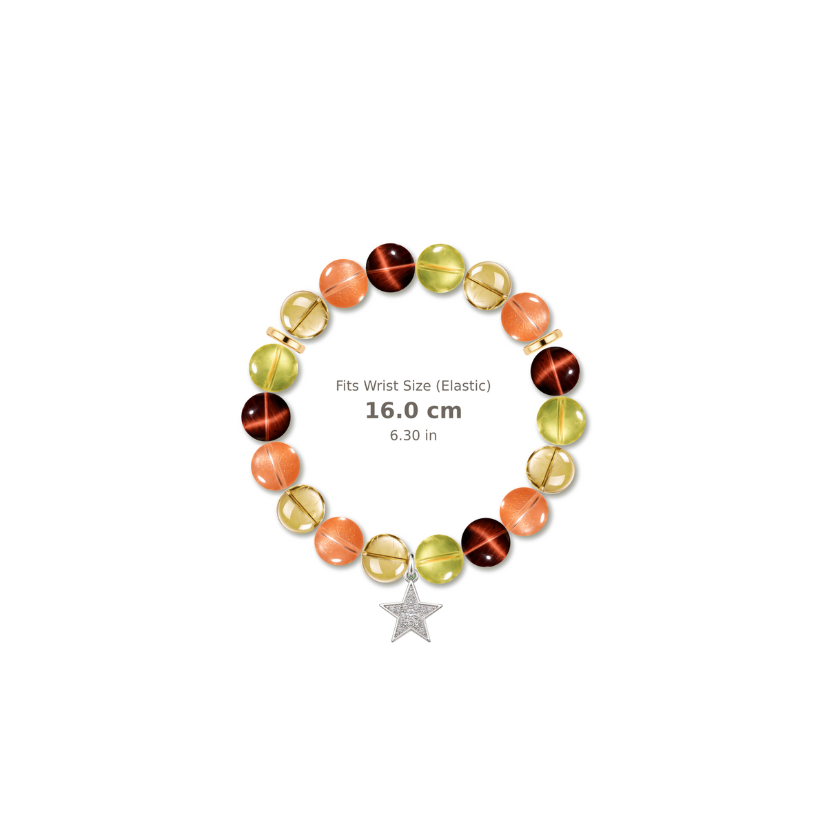 Morning Energy Bracelet mixed crystal bracelet design — alternating beads with evenly spaced accents and reference-style soft shadow