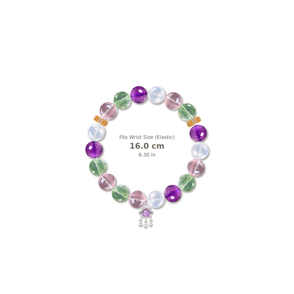 Mother's Garden Bracelet mixed crystal bracelet design — alternating beads with evenly spaced accents and reference-style soft shadow