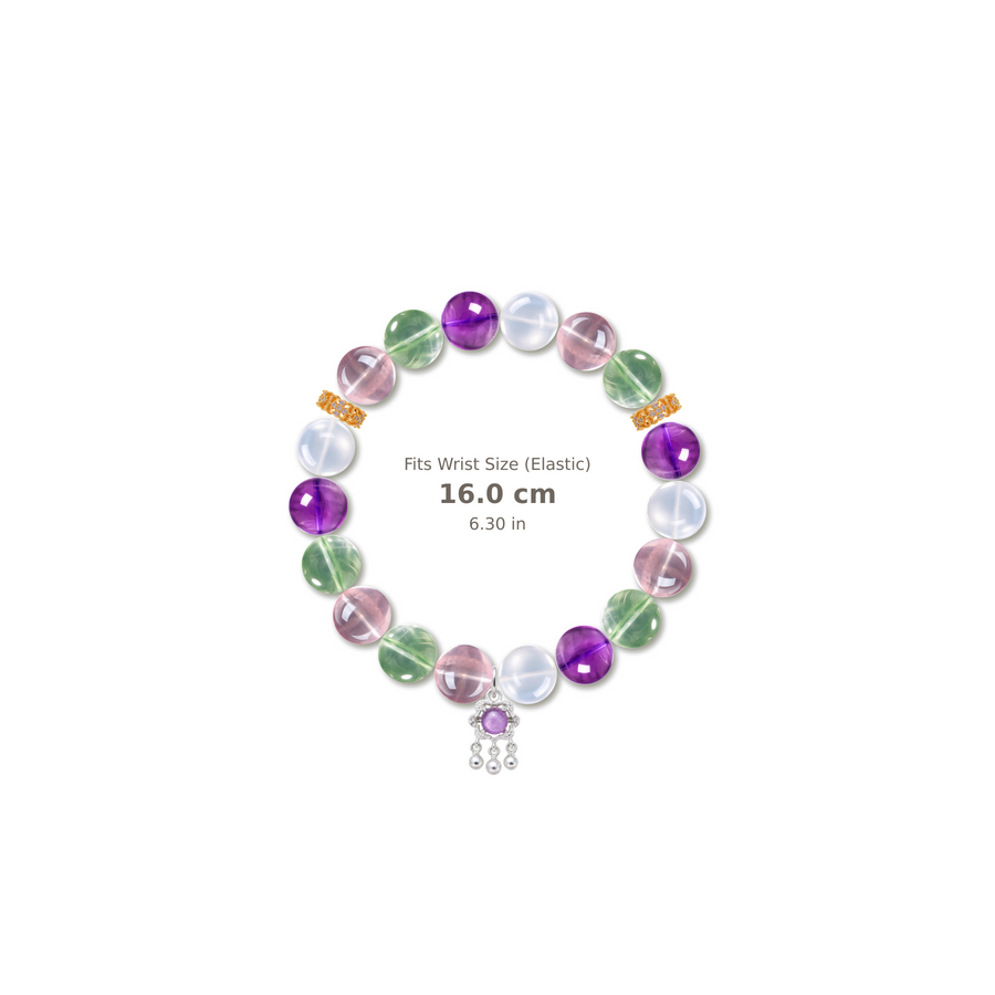 Mother's Garden Bracelet mixed crystal bracelet design — alternating beads with evenly spaced accents and reference-style soft shadow