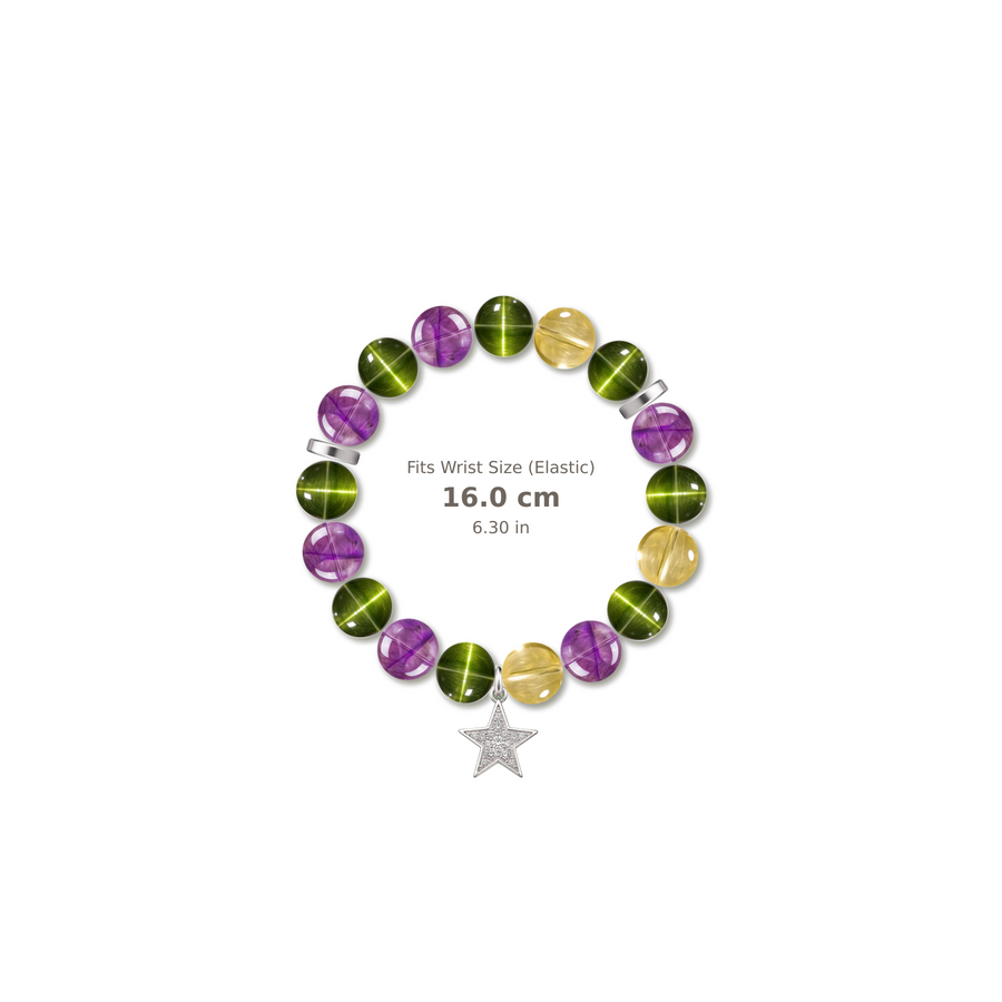 Mystic Palette Bracelet mixed crystal bracelet design — alternating beads with evenly spaced accents and reference-style soft shadow