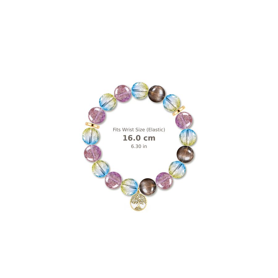 Next Season Bracelet mixed crystal bracelet design — alternating beads with evenly spaced accents and reference-style soft shadow