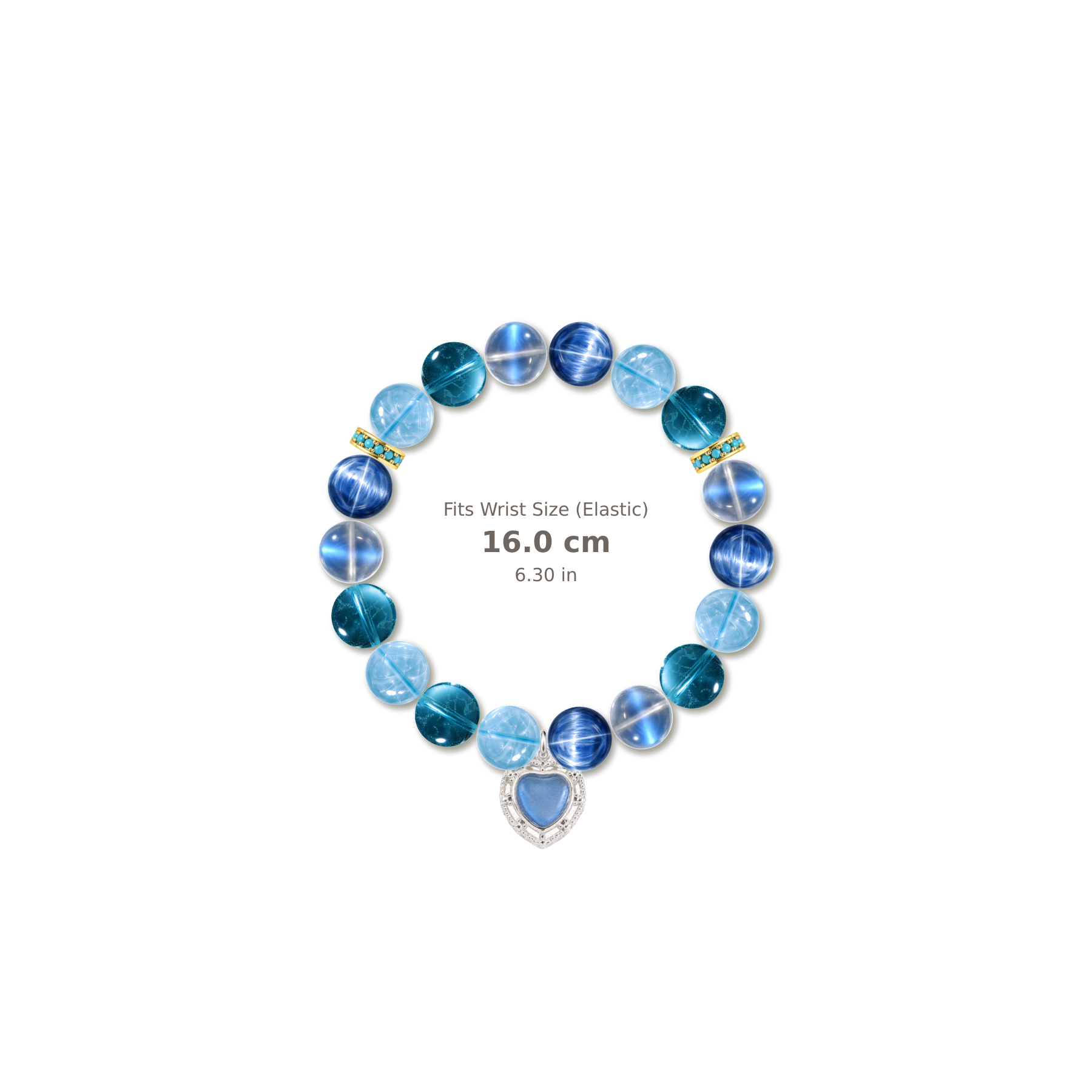 Ocean Depth Bracelet mixed crystal bracelet design — alternating beads with evenly spaced accents and reference-style soft shadow