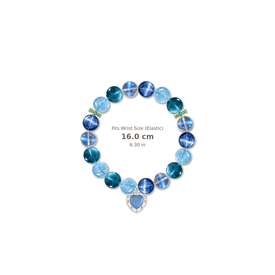 Ocean Depth Bracelet mixed crystal bracelet design — alternating beads with evenly spaced accents and reference-style soft shadow