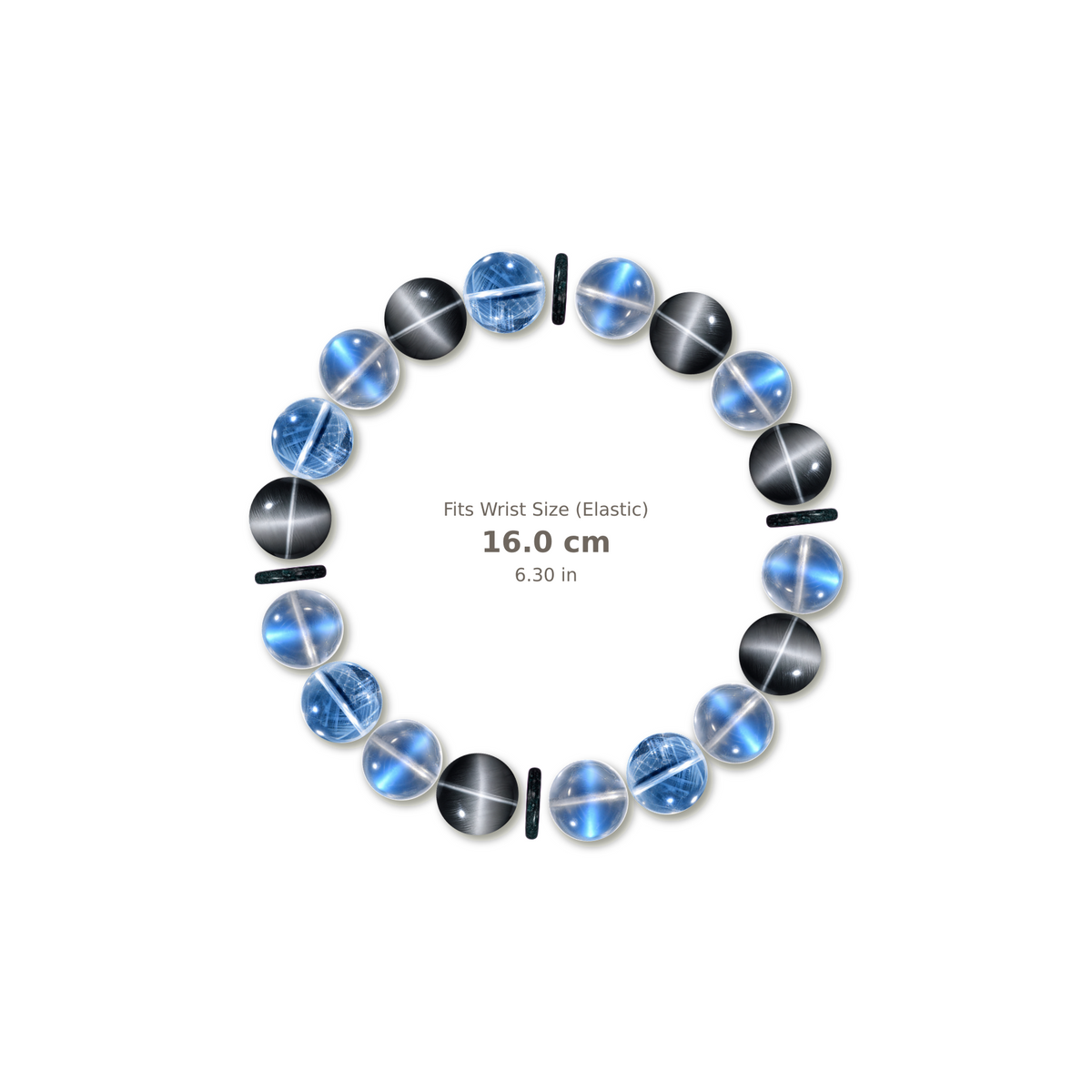 Ocean Words Bracelet mixed crystal bracelet design — alternating beads with evenly spaced accents and reference-style soft shadow