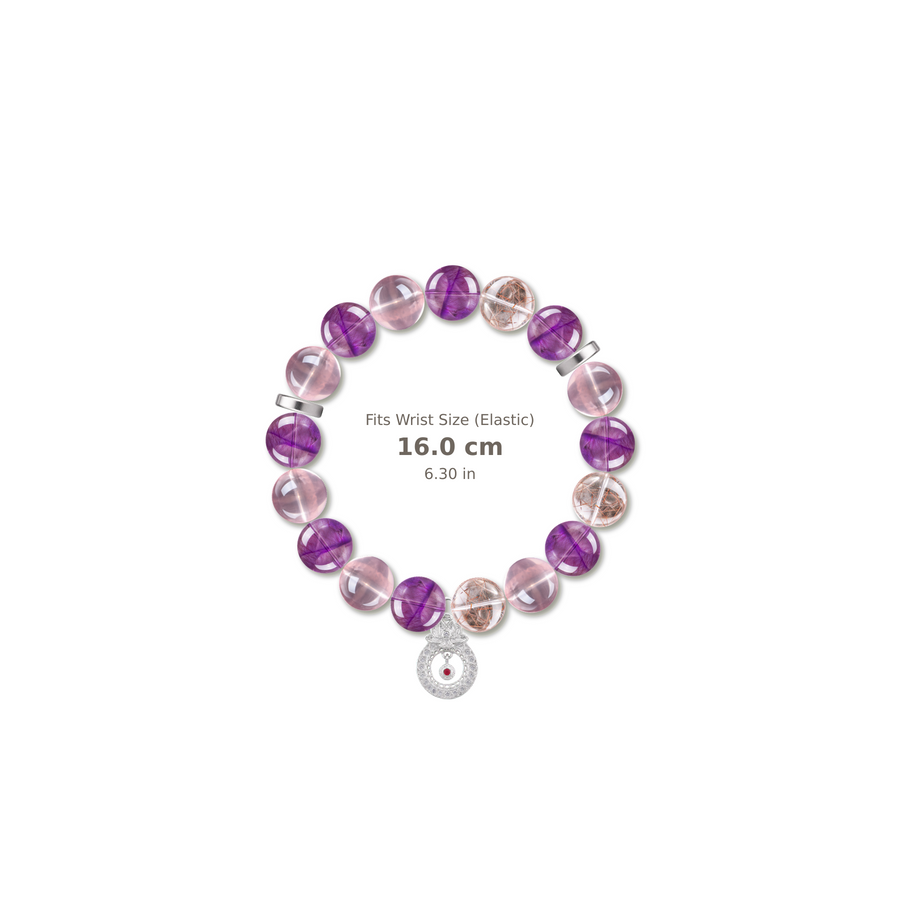Open Horizon Bracelet mixed crystal bracelet design — alternating beads with evenly spaced accents and reference-style soft shadow