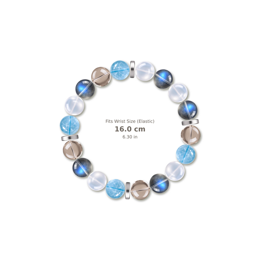 Peaceful Years Bracelet mixed crystal bracelet design — alternating beads with evenly spaced accents and reference-style soft shadow