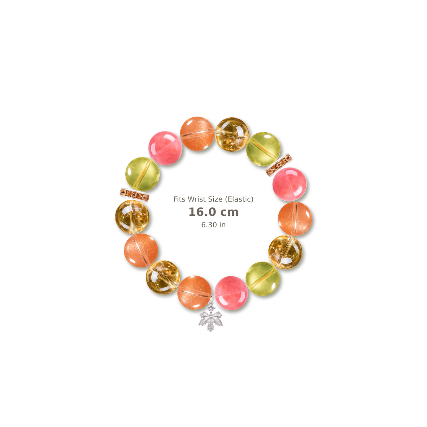 Peach Gold Dream Bracelet mixed crystal bracelet design — alternating beads with evenly spaced accents and reference-style soft shadow