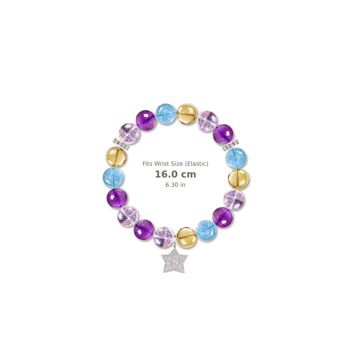 Petite Joy Bracelet mixed crystal bracelet design — alternating beads with evenly spaced accents and reference-style soft shadow