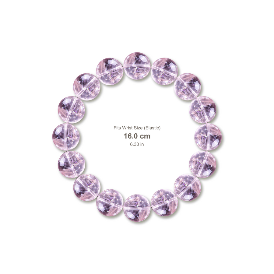 Pink Azeztulite Bracelet bracelet design — contact spacing 10mm, reference-style soft shadow, no string v9