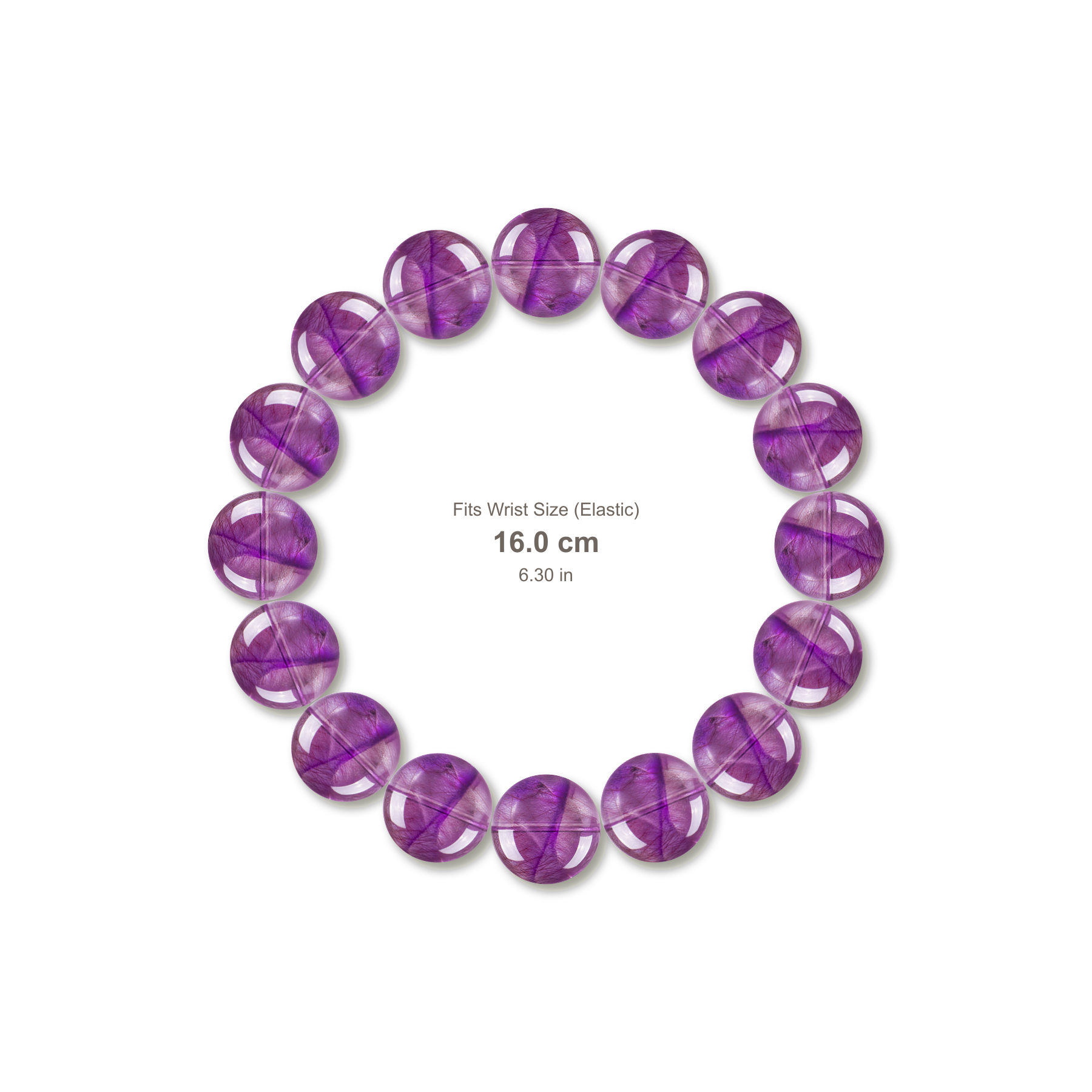 Pink Purple Super Seven Bracelet bracelet design — contact spacing 10mm, reference-style soft shadow, no string v9