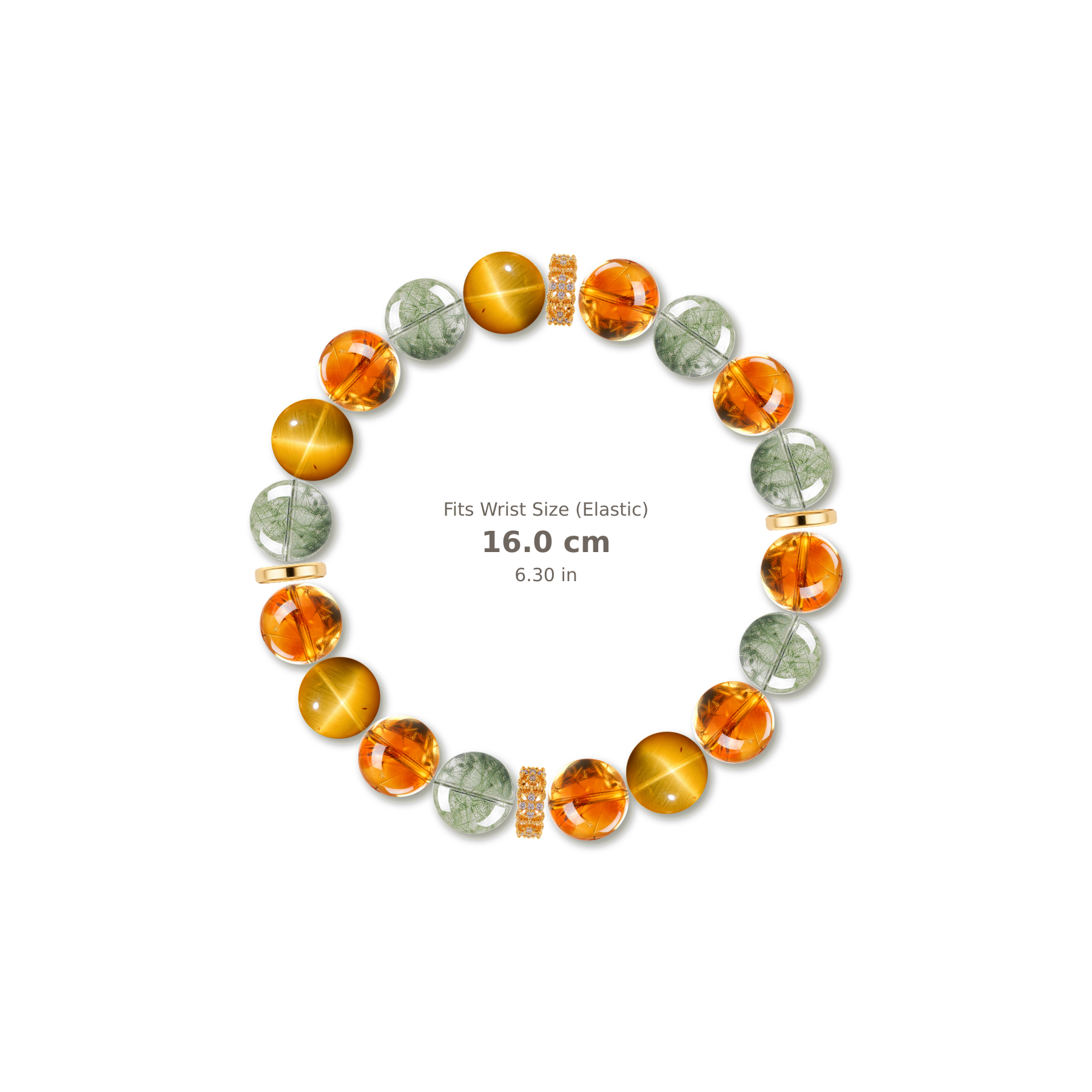 Prosperity Glow Bracelet mixed crystal bracelet design — alternating beads with evenly spaced accents and reference-style soft shadow