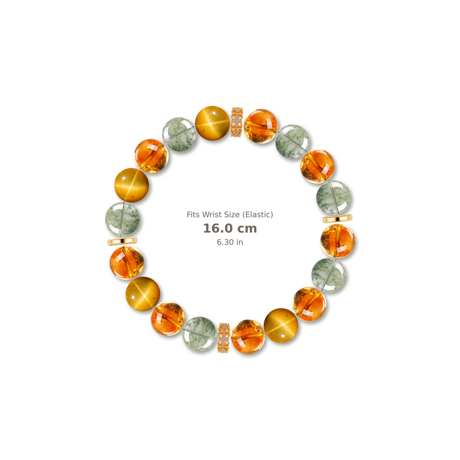 Prosperity Glow Bracelet mixed crystal bracelet design — alternating beads with evenly spaced accents and reference-style soft shadow
