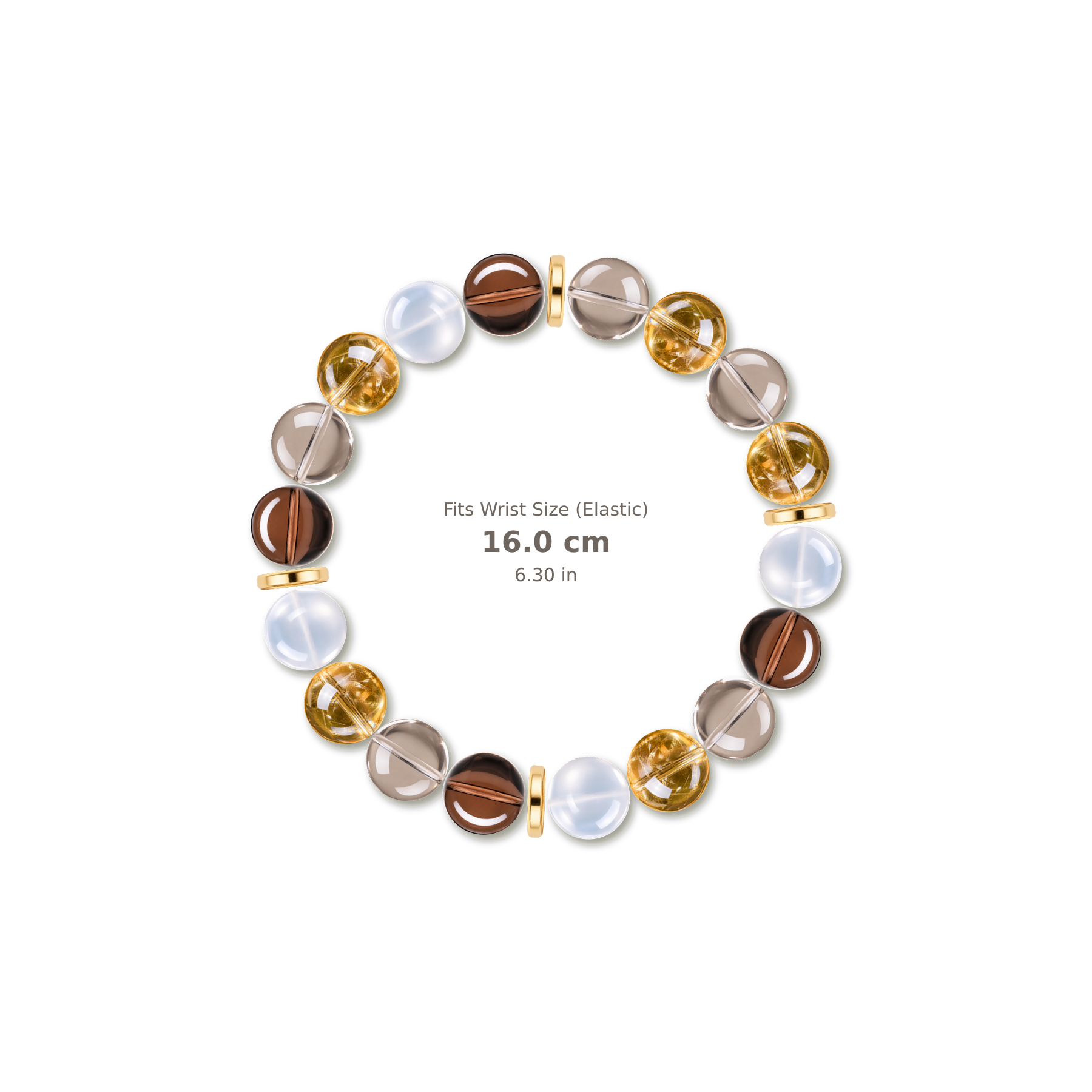 Quiet Luxury Bracelet mixed crystal bracelet design — alternating beads with evenly spaced accents and reference-style soft shadow