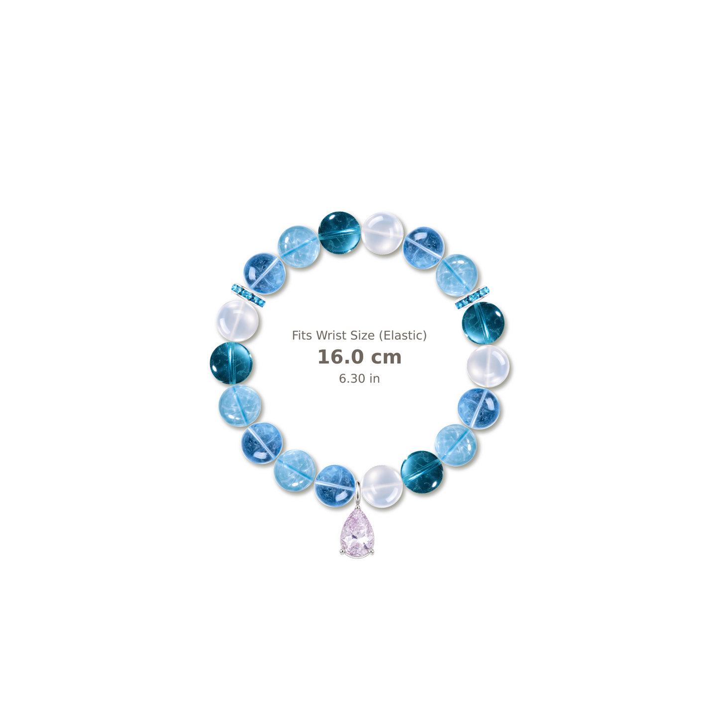 Quiet Waters Bracelet mixed crystal bracelet design — alternating beads with evenly spaced accents and reference-style soft shadow