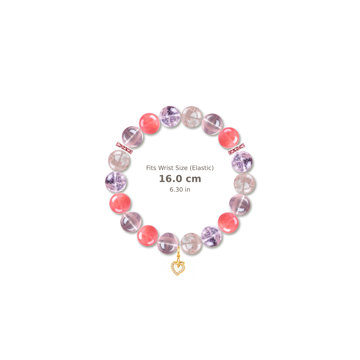 Rose Keepsake Bracelet mixed crystal bracelet design — alternating beads with evenly spaced accents and reference-style soft shadow