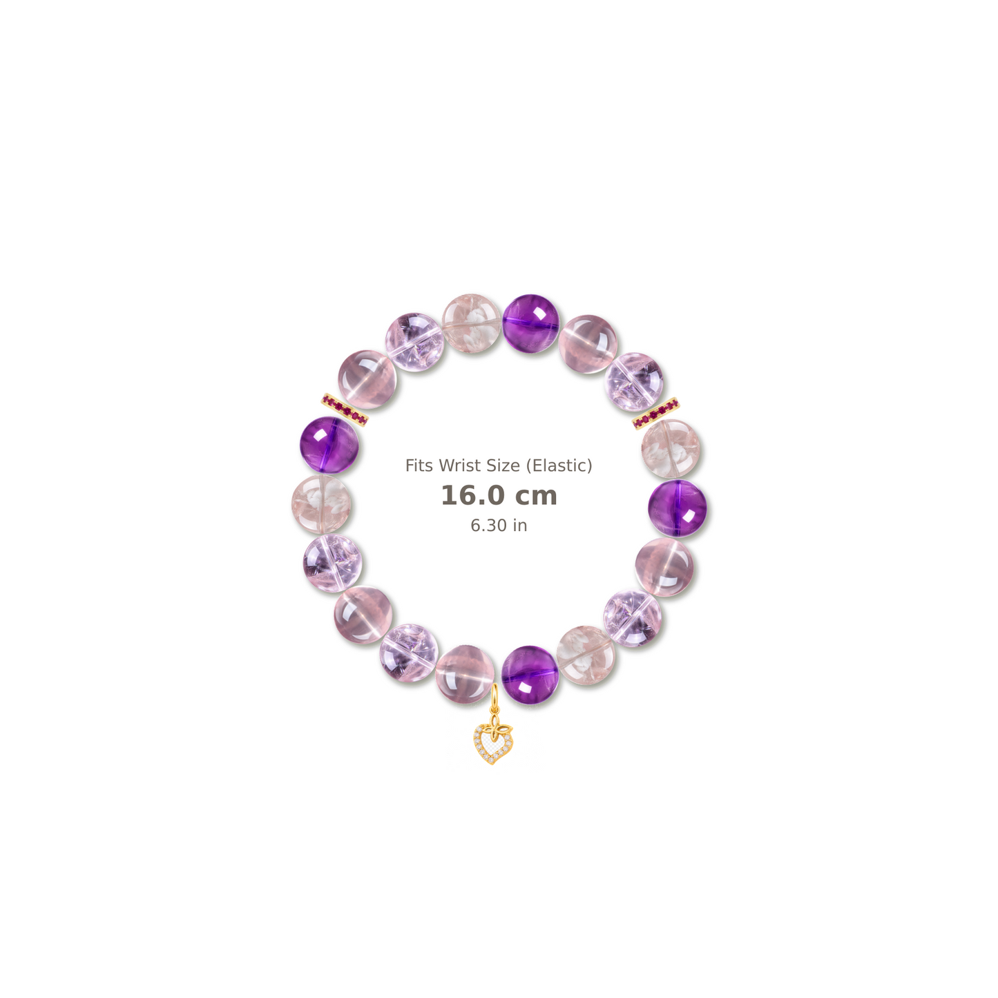 Rose Violet Bloom Bracelet mixed crystal bracelet design — alternating beads with evenly spaced accents and reference-style soft shadow