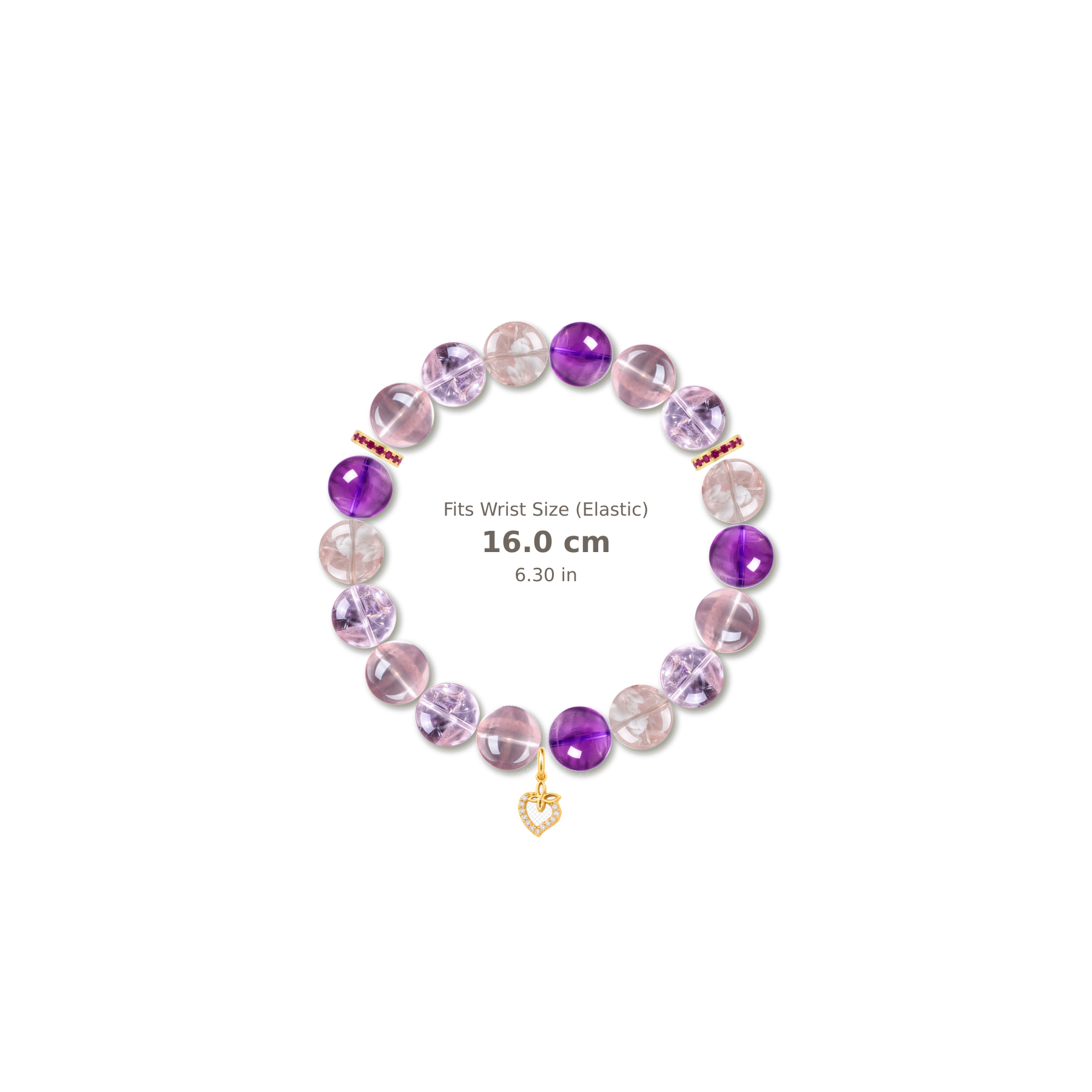 Rose Violet Bloom Bracelet mixed crystal bracelet design — alternating beads with evenly spaced accents and reference-style soft shadow