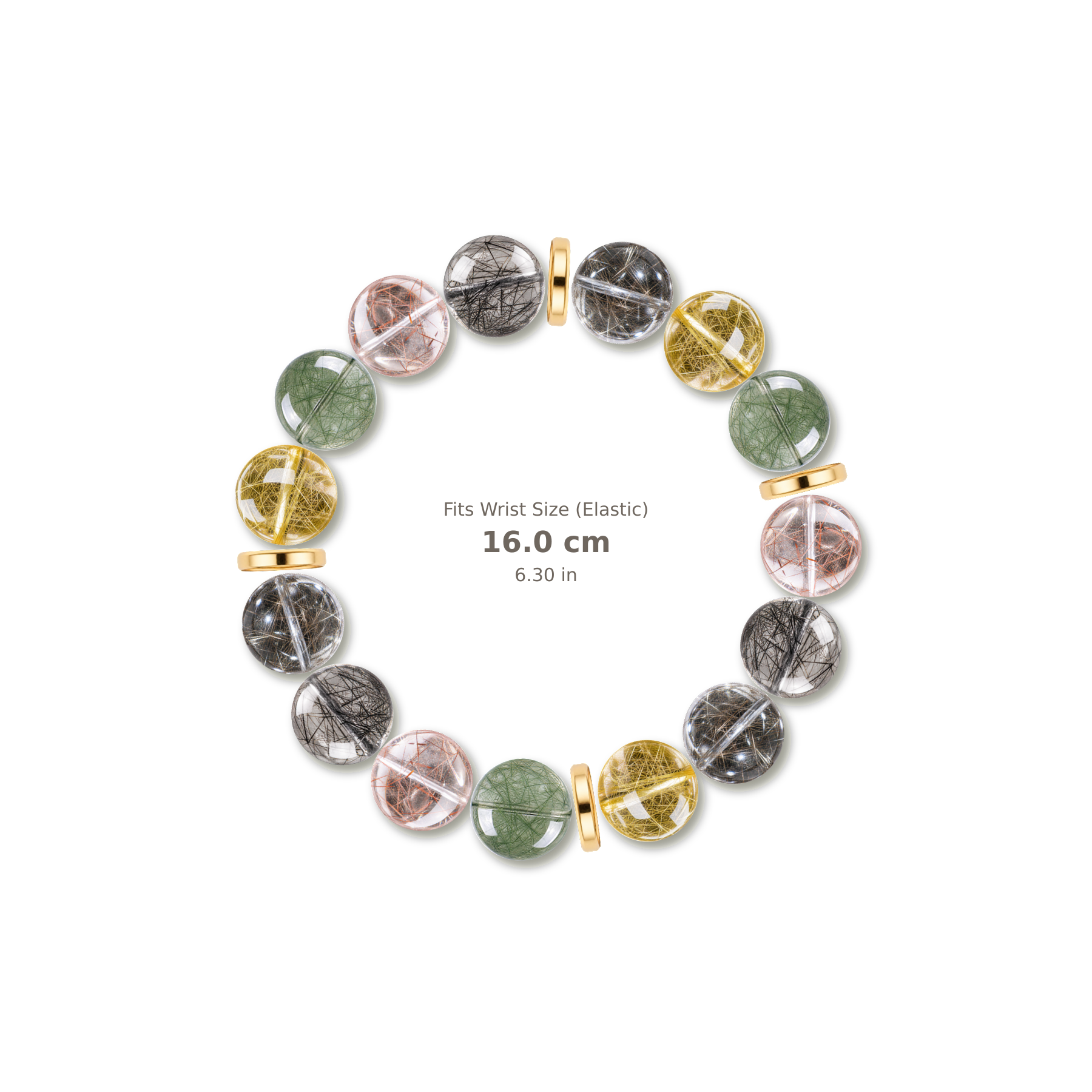 Rutilated Spectrum Bracelet mixed crystal bracelet design — alternating beads with evenly spaced accents and reference-style soft shadow