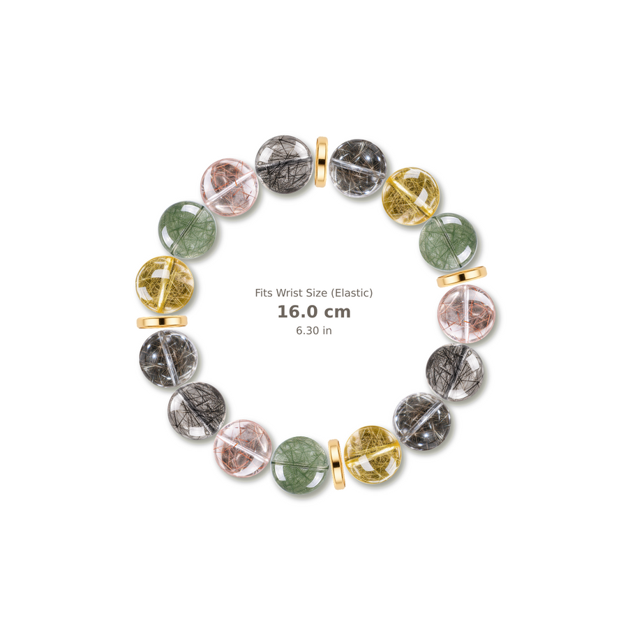 Rutilated Spectrum Bracelet mixed crystal bracelet design — alternating beads with evenly spaced accents and reference-style soft shadow