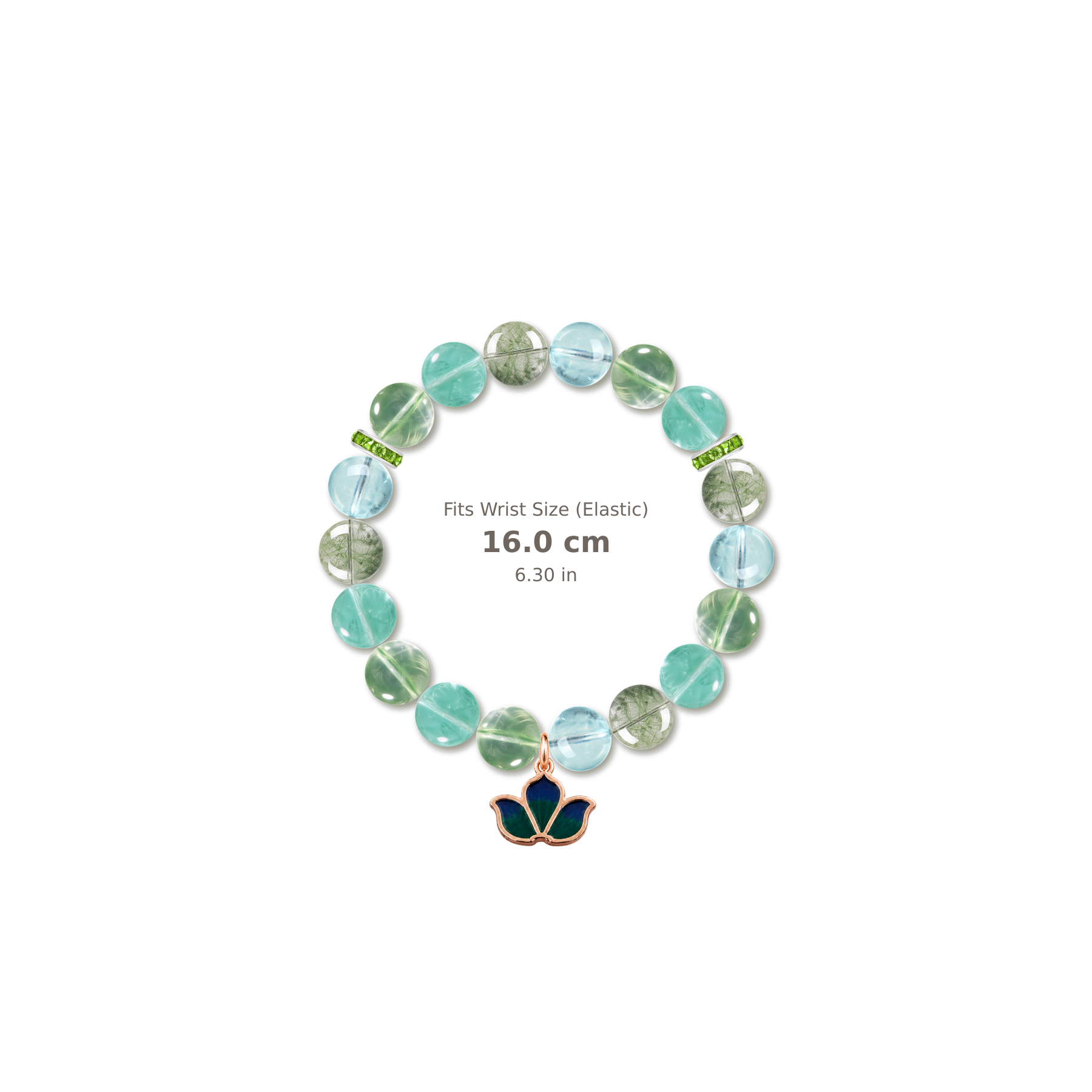 Sage Reset Bracelet mixed crystal bracelet design — alternating beads with evenly spaced accents and reference-style soft shadow